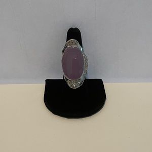 Silver Tone, Lavender, Statement Ring